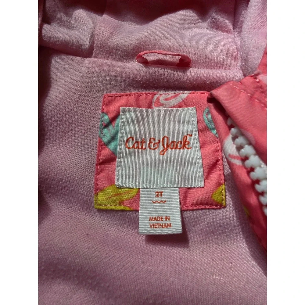 Cat & Jack Toddler Girl 2T Lightweight Hooded Front Pocket Rain Jacket Bundle‎